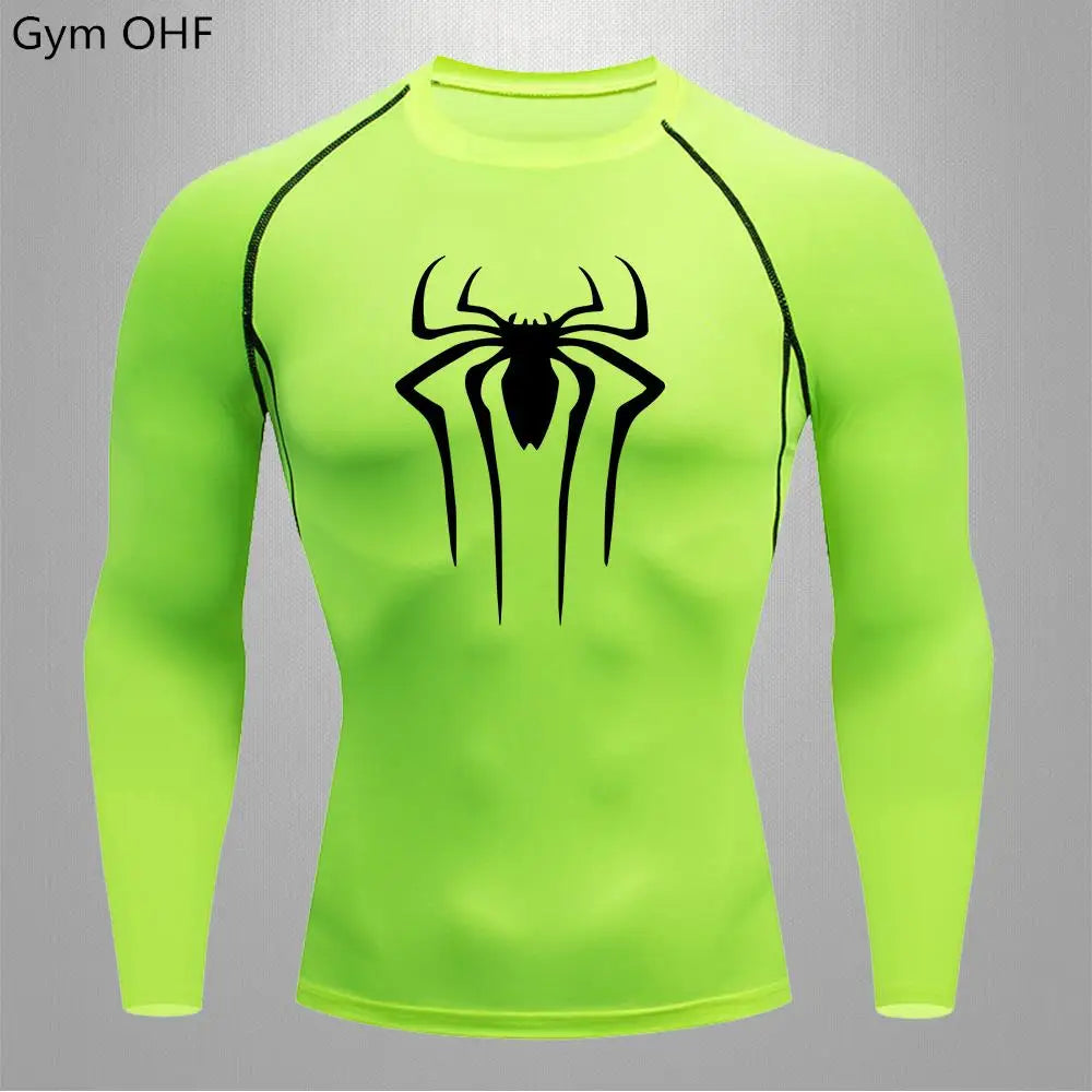 Spider Compression Shirt Mens Rashguard Fitness For Men Gym Sports T-Shirt Running Sweatshirt Outdoor Mountaineering Training