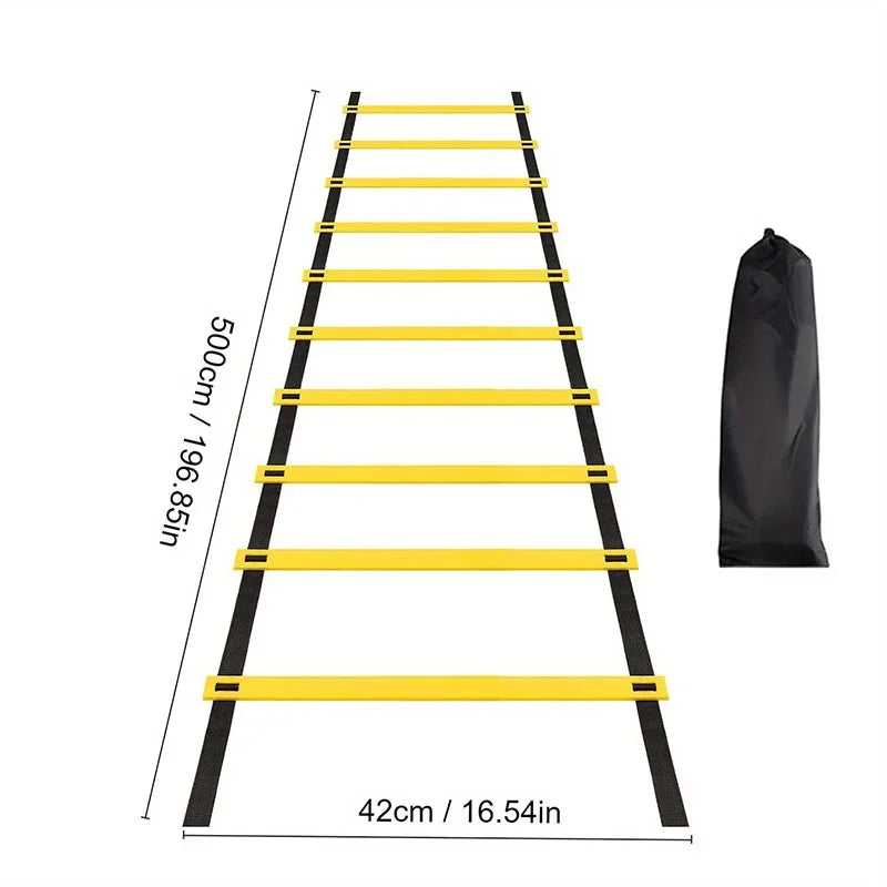 Professional Agile Ladder-Heavy duty Nylon Training Ladder with Anti slip Rod,Foldable,Easy to Carry,Suitable for Sport Training