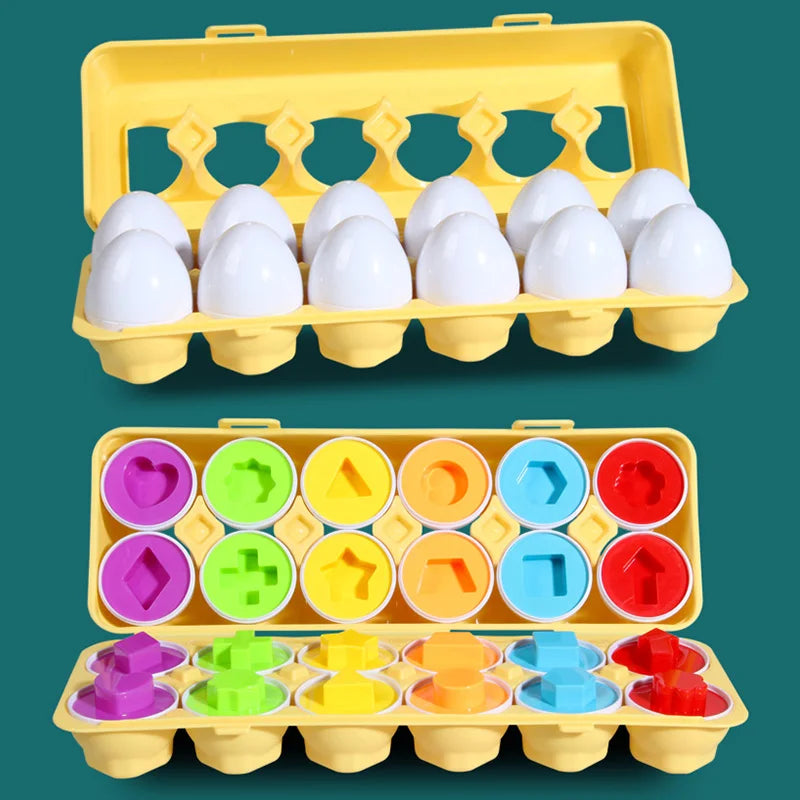 12-Piece Egg Sorting Toy Set For Sensory Learning Activity