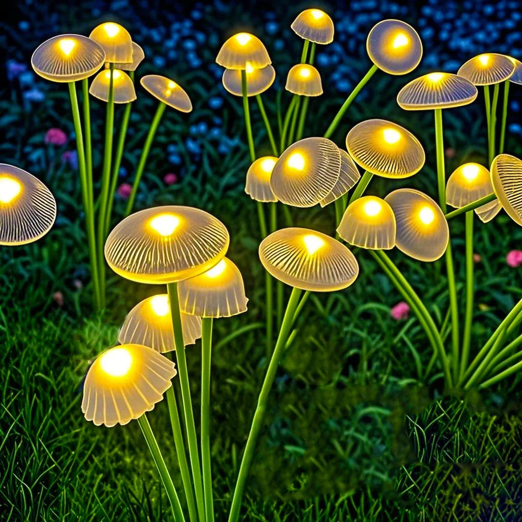 Solar Garden LED Mushroom Lights – Dual Mode, Waterproof Patio & Yard Pathway Decor
