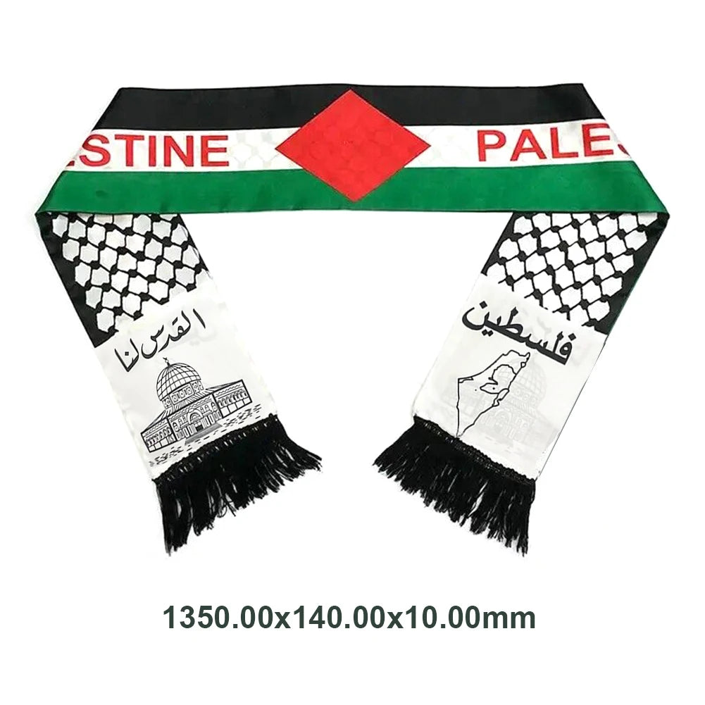 Double Side Palestine Shawl Waterproof Palestinian National Flag Shawl Sunproof Colorfast for Football Team