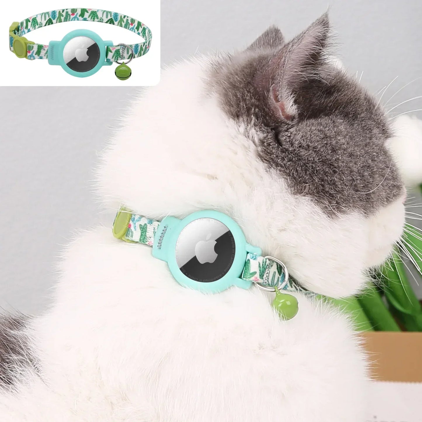 Pink Nylon Cat Collar With Bell For Tracking Device