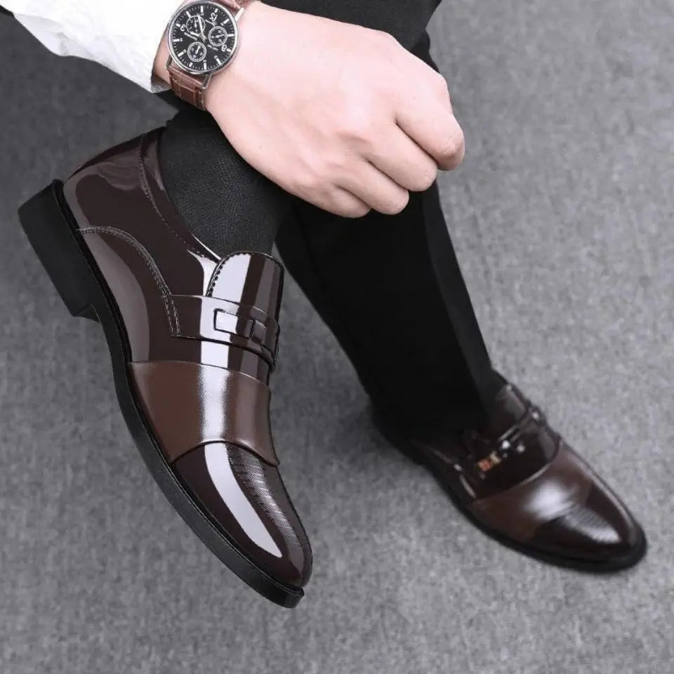 Mens Dress Shoes Waterproof Pointed Toe Casual Business Shoes