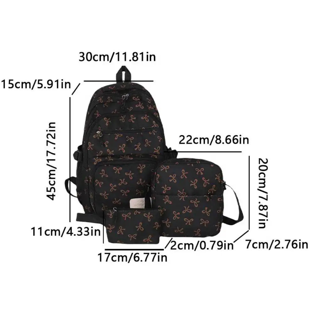 Bow Print School Bag Set – Backpack & Accessories