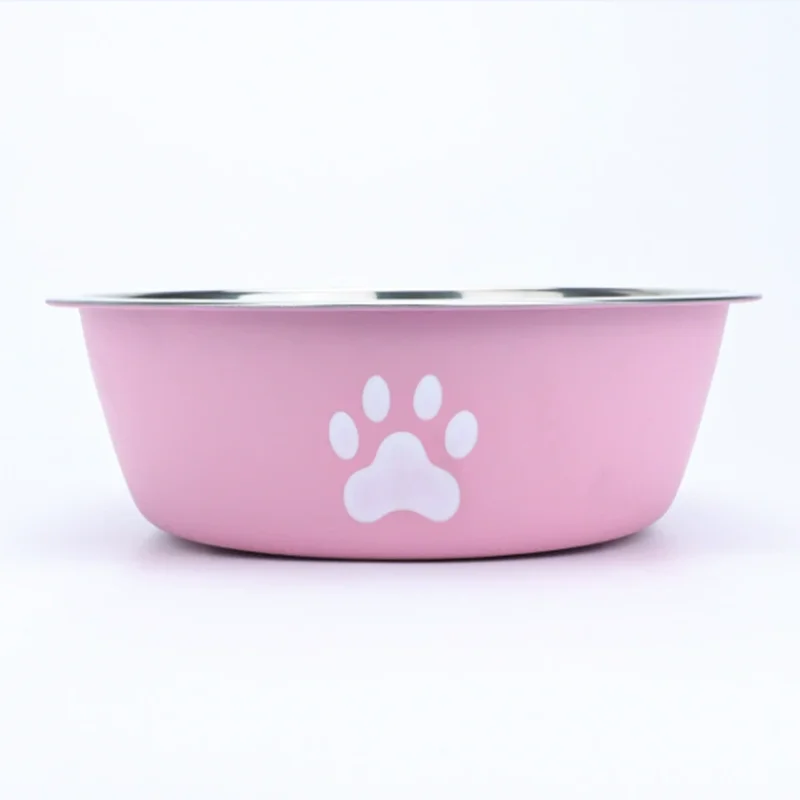 Large capacity stainless steel dog bowl anti-slip anti-rust dog water bowl pet feeder double-layer cat bowl suitable for puppies