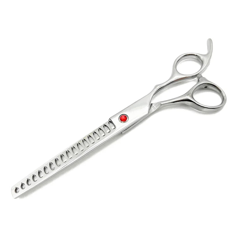 Pet Grooming Scissors 7-Inch Curved Thinning Stainless Steel for Dogs and Cats