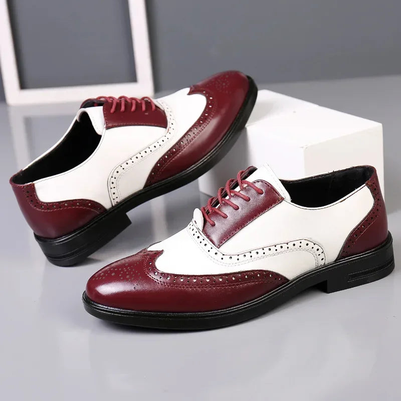Men's Plus Size Lace Up Dress Shoes Point Toe Business Formal Wedding