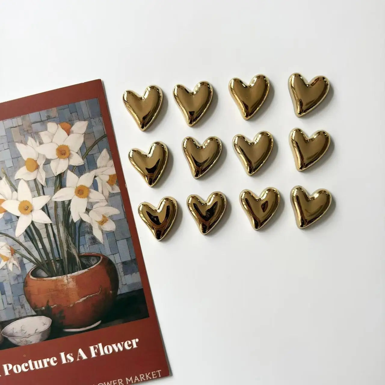 6 /12Pcs Heart-shaped Fridge Magnets, Cute Little Hearts, Decorative Stickers, Home Kitchen, Office Whiteboard Decorative Gifts