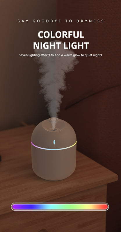 270ml USB Air Humidifier With Cool Mist Aroma Diffuser LED Night Light