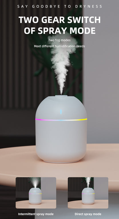 270ml USB Air Humidifier With Cool Mist Aroma Diffuser LED Night Light