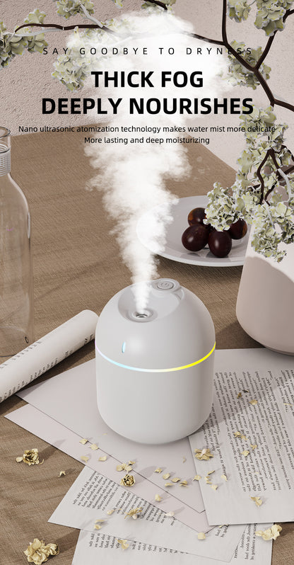 270ml USB Air Humidifier With Cool Mist Aroma Diffuser LED Night Light