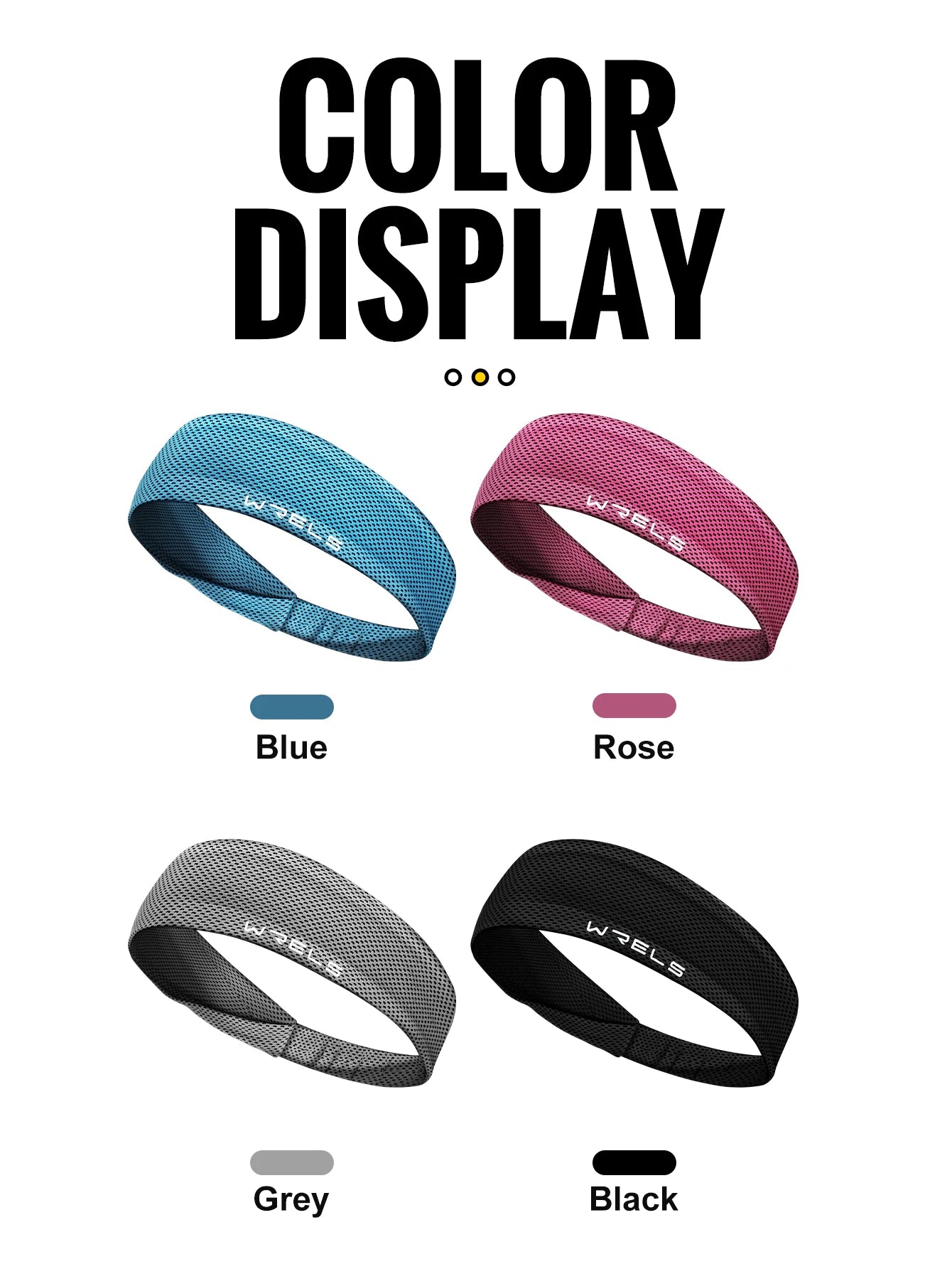 Summer Sport Headband Breathable Fitness Sweatband Non Slip Elastic Tennis Headband Sweat Wicking Lightweight Running Hairband