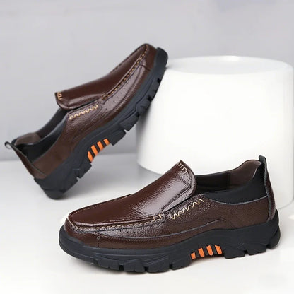 Mens Slip On Casual Loafers With Bonded Leather Upper Rubber Sole
