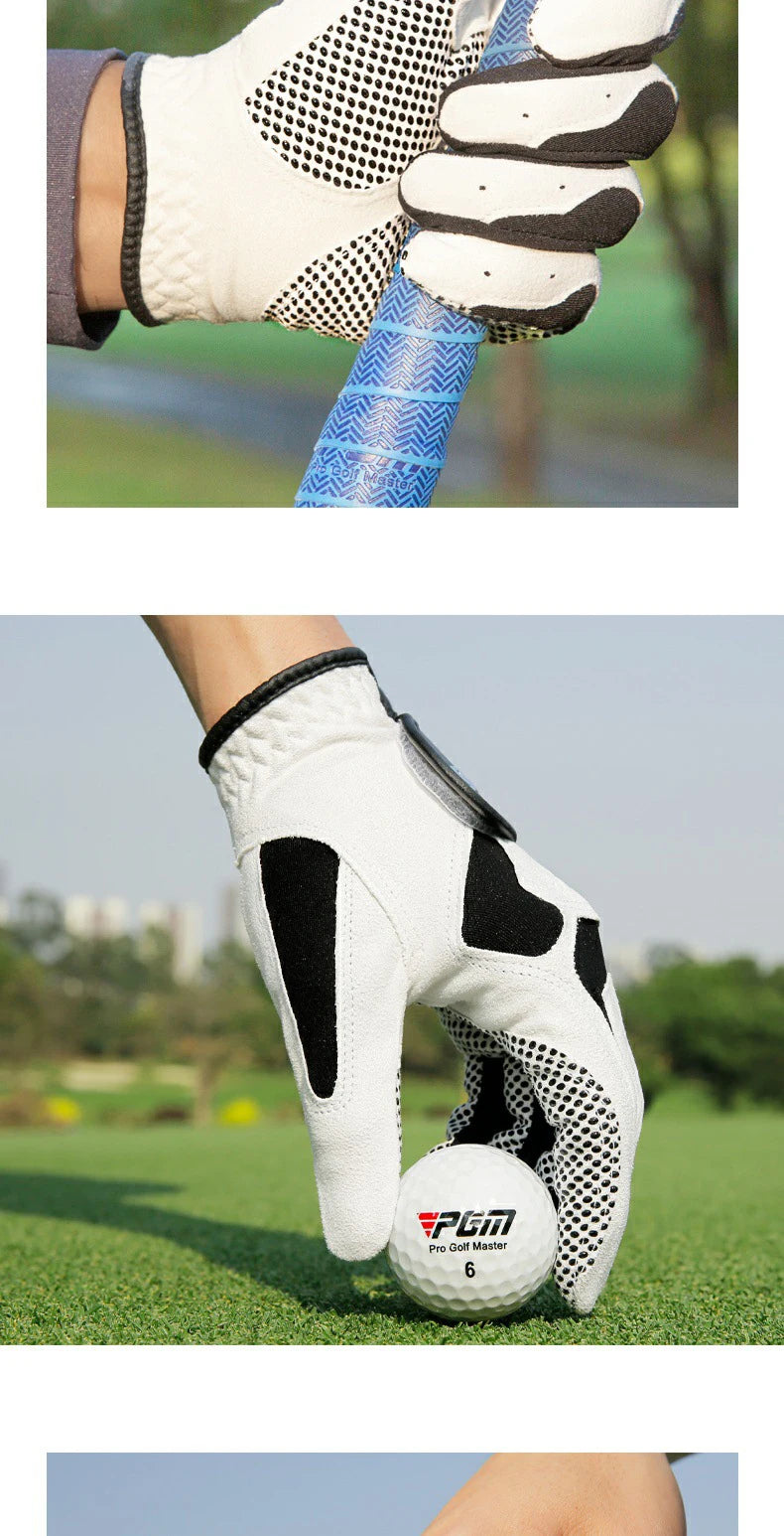 PGM Professional Golf Gloves Microfiber Cloth Fabric Breathable Non-Slip Gloves Club Swing Putting Training Gloves ST017