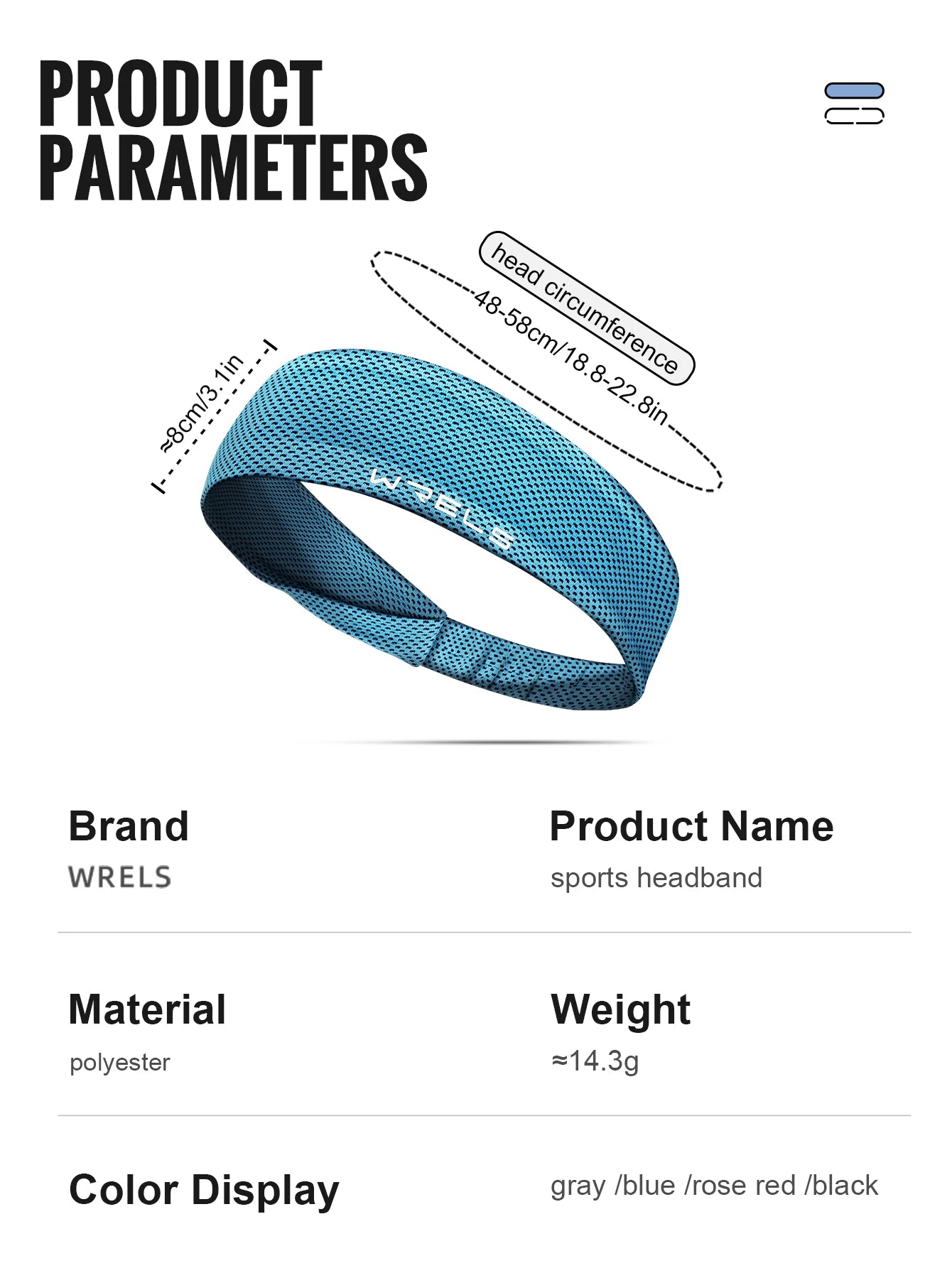 Summer Sport Headband Breathable Fitness Sweatband Non Slip Elastic Tennis Headband Sweat Wicking Lightweight Running Hairband