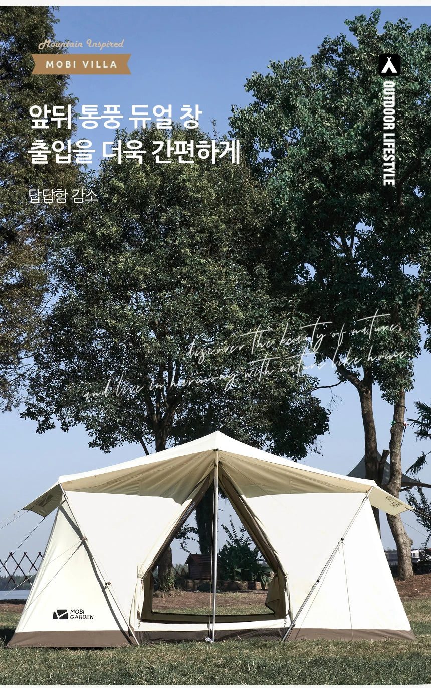 Cotton Camping Tent, Three to Four-Person, Waterproof