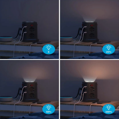 8-Outlet Power Strip Tower With 5 USB Ports, Independent Control Switch, 3m Cord