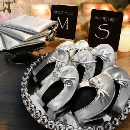 Foldable Women Ballet Flats Roll-Up Slippers With Bag For Travel