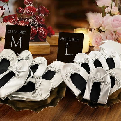 Foldable Women Ballet Flats Roll-Up Slippers With Bag For Travel