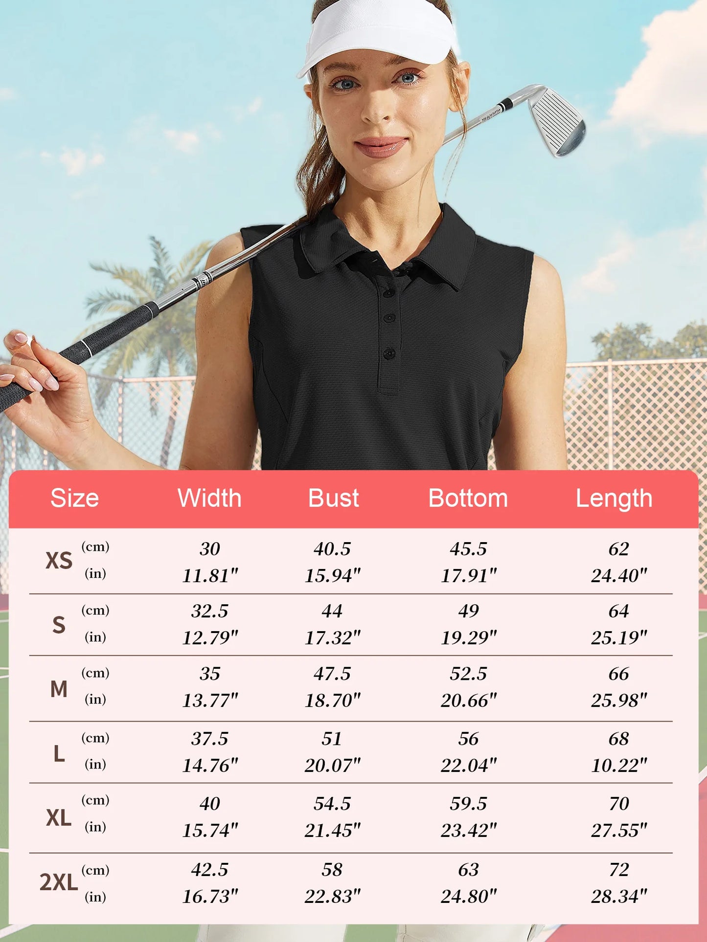 Ladies' Golf Jerseys Tennis Tops Fashionable Sleeveless POLO Shirts Casual Sports Tops