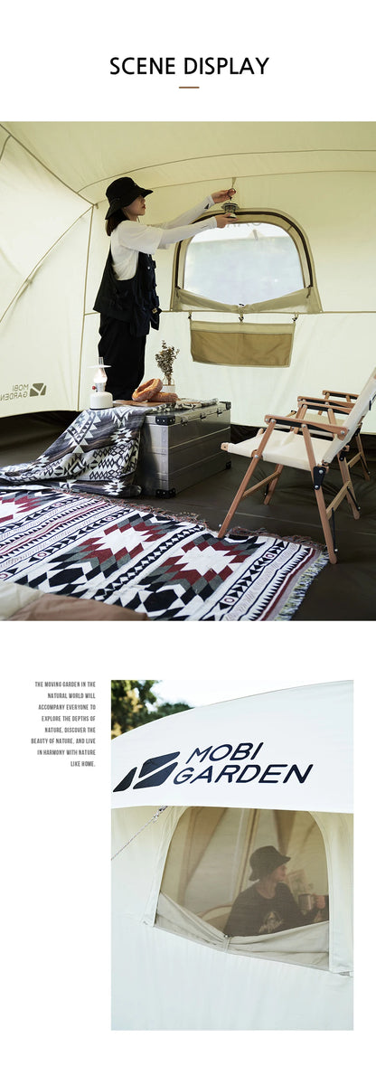 Cotton Camping Tent, Three to Four-Person, Waterproof