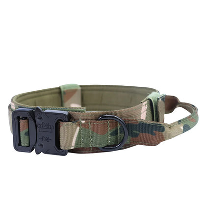 Tactical Nylon Dog Collar With Leash Adjustable For Medium To Large Dogs