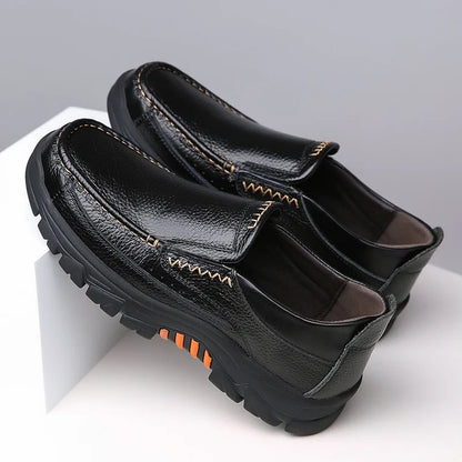 Mens Slip On Casual Loafers With Bonded Leather Upper Rubber Sole