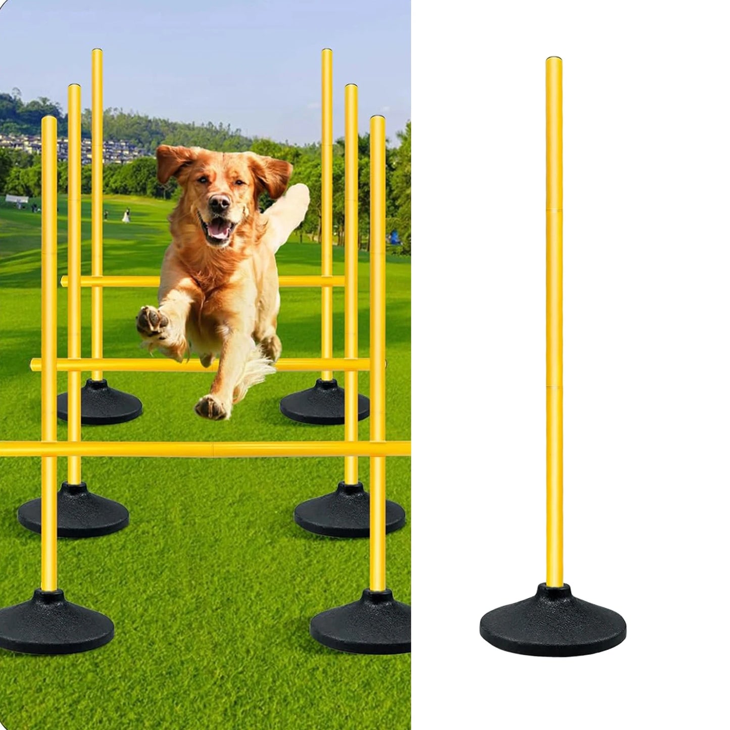Soccer Agility Pole Adjustable Soccer Training Hurdles Speed Trainning Equipment Supplies for Playground Football Backyard