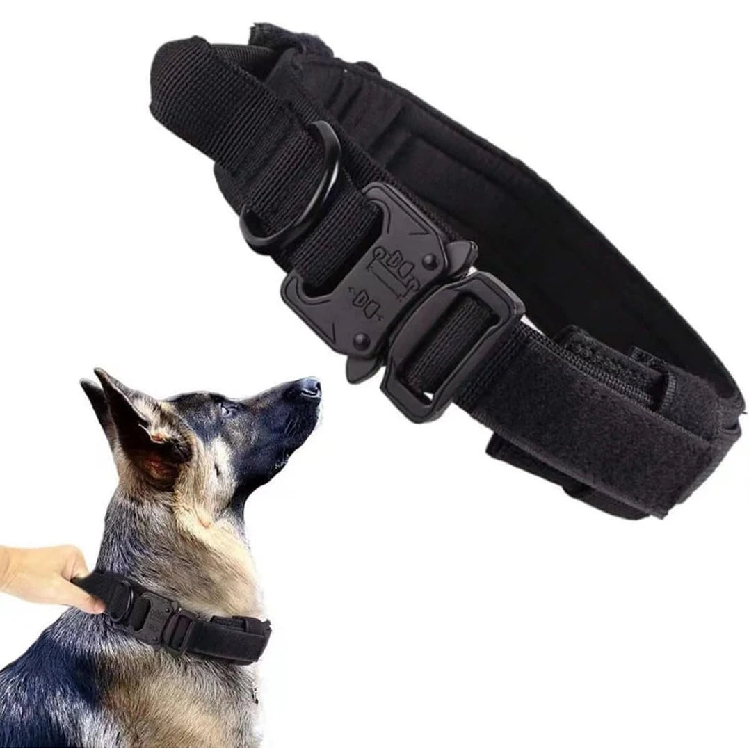 Tactical Dog Leash Collars  Adjustable Nylon Military Dog Collar Leads For Medium Large Dogs German Shepherd Training Hunting