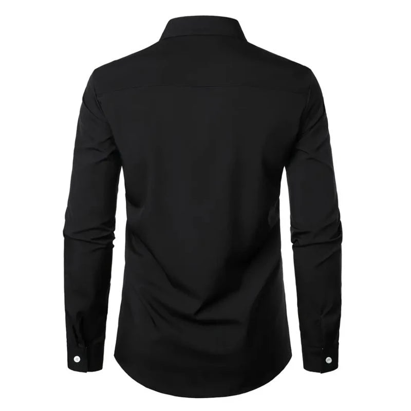 Men's Shirt Dress Shirt Casual Shirt Button Up Shirt Prom Shirt Plain Formal Long Sleeve Lapel All Seasons Men's Clothing