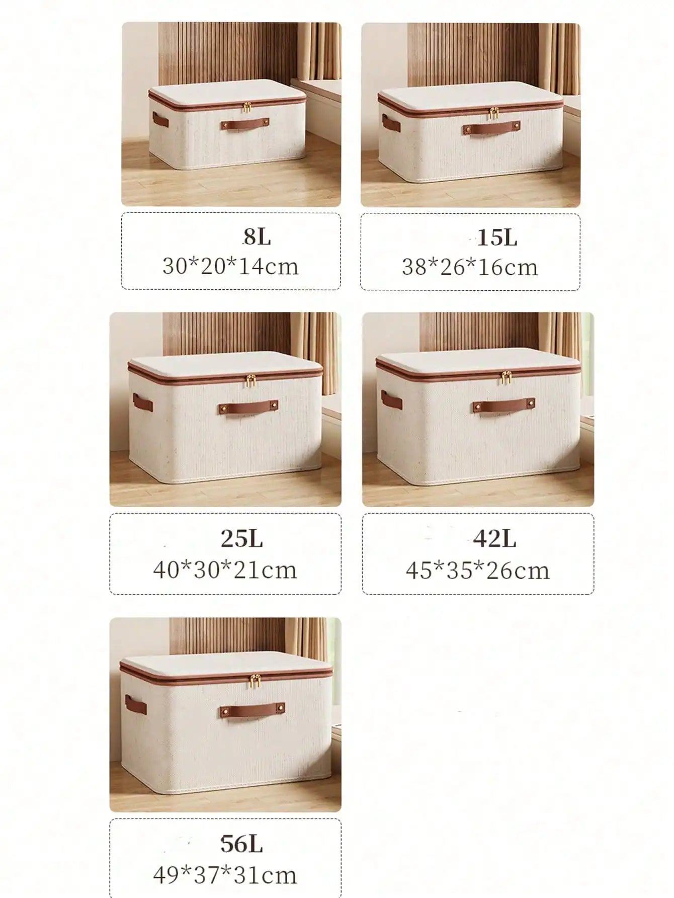 Foldable Clothes Storage Box, Closet Organizer Container with Handle and Zipper,Suitable for Wardrobe, Closet,Blanket (Washable)