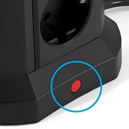 8-Outlet Power Strip Tower With 5 USB Ports, Independent Control Switch, 3m Cord