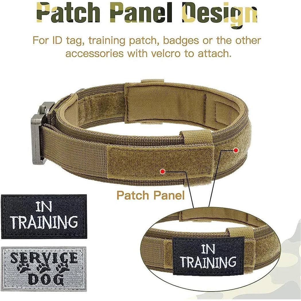 Tactical Dog Leash Collars  Adjustable Nylon Military Dog Collar Leads For Medium Large Dogs German Shepherd Training Hunting