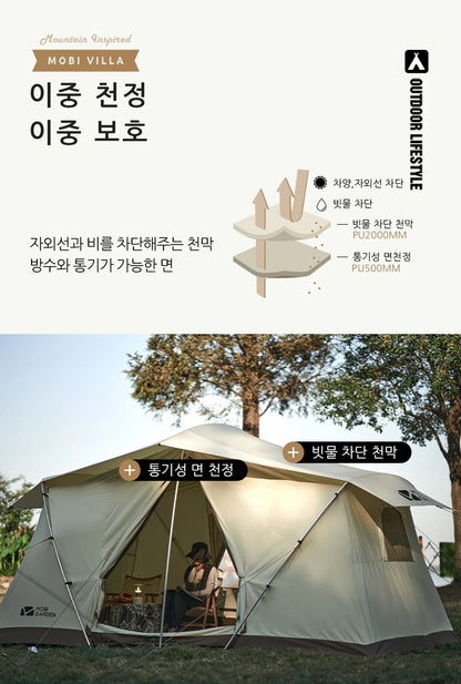 Cotton Camping Tent, Three to Four-Person, Waterproof