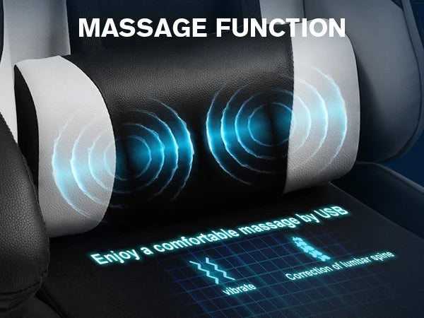 GTPLAYER Gaming Chair with Footrest, Lumbar Support, Adjustable Height, Swivel Seat, Headrest for Office or Gaming