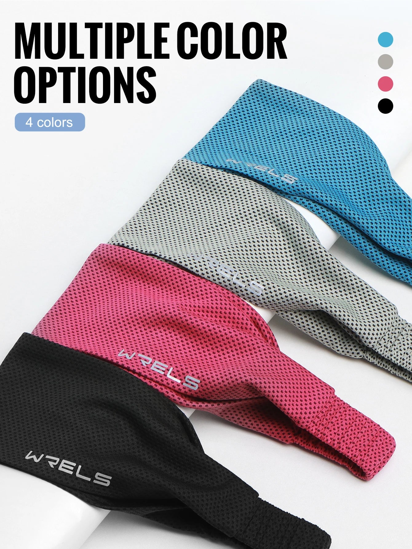 Summer Sport Headband Breathable Fitness Sweatband Non Slip Elastic Tennis Headband Sweat Wicking Lightweight Running Hairband