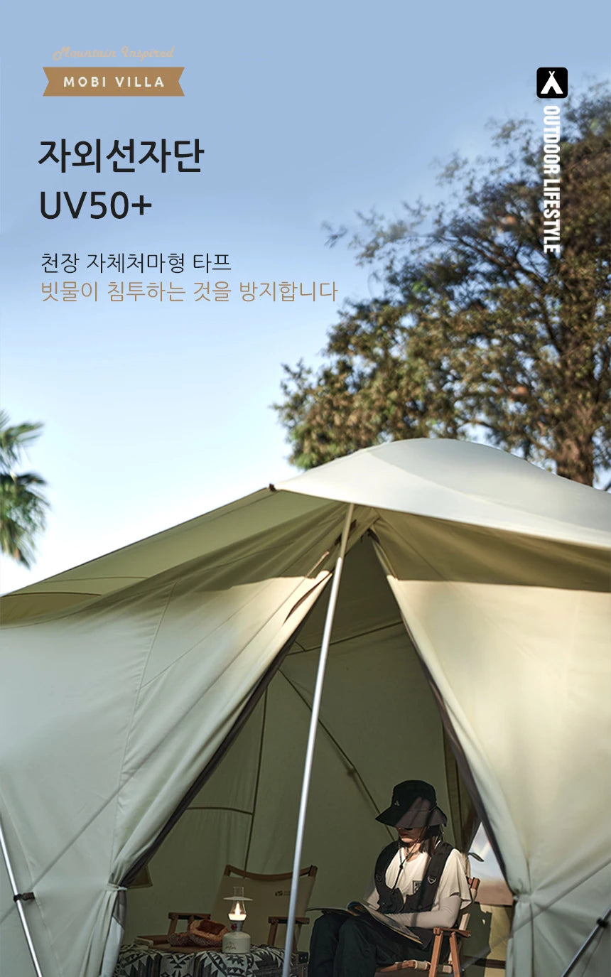 Cotton Camping Tent, Three to Four-Person, Waterproof