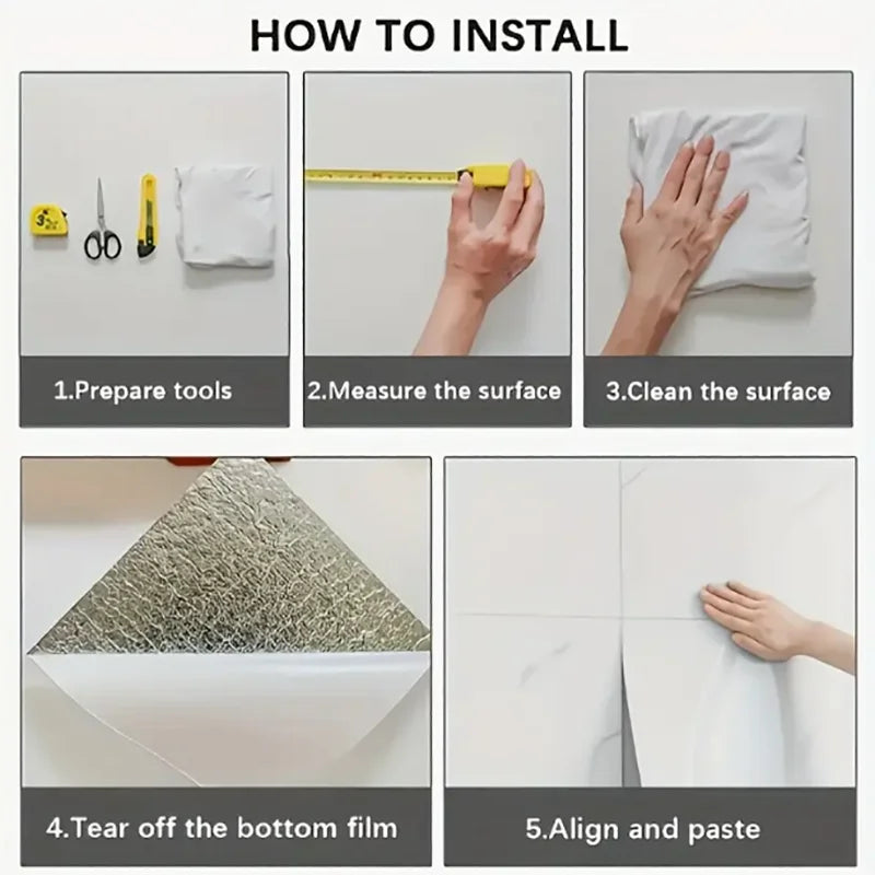 Decorative Marble Wall Sticker – Waterproof & Easy to Install