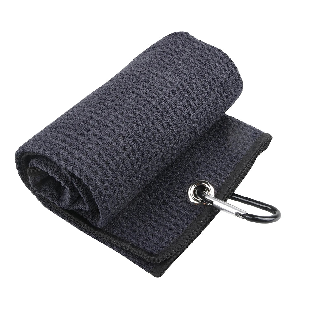 40x60cm Golf Towel With Hook 5 Colors Microfiber Fabric For Golf lovers Duty Clip Carabiner Accessories Free shipping Dorp ship