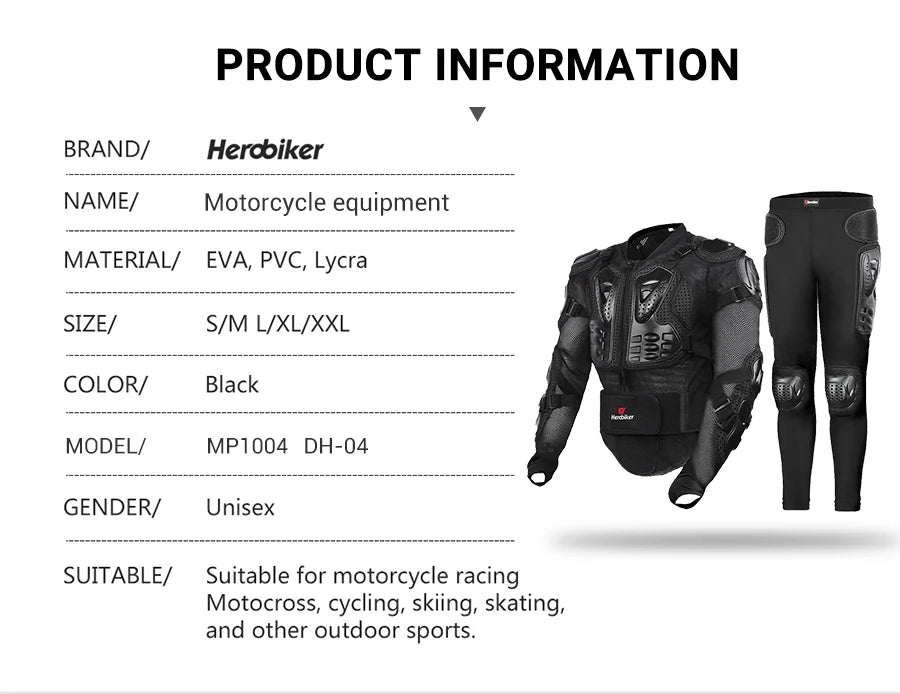 HEROBIKER Motorcycle Jacket Men Motorcycle Armor Moto Body Armor Motocross Riding Jacket Racing Motorbike Body Protection S-5XL
