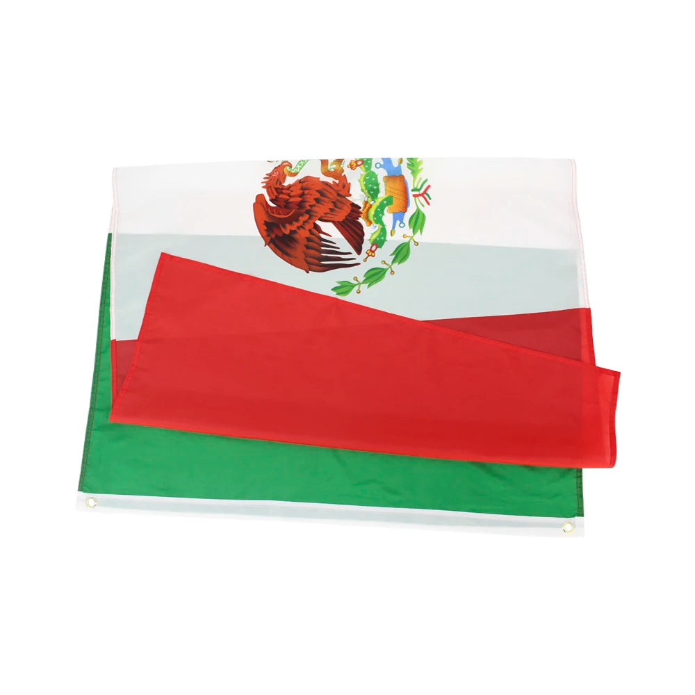XIANGYING Mexico National flag 90X150cm polyester Hanging Printed Mex Mx Mexican National Flags Mexicanos Banner For Decoration