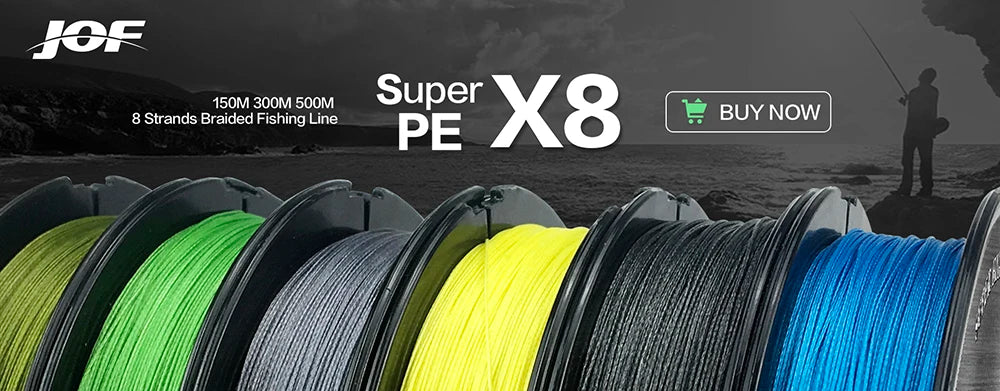 JOF 300M 500M 1000M 8 Strands 4 Strands 18-88LB PE Braided Fishing Wire Multifilament Super Strong Fishing Line Japan Multicolor