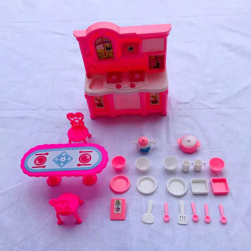 Princess Fashion Furniture Living Room TV Chair Sofa Kitchen Kids Toys Doll Accessories Pretend Play For Girls Children DIY Game
