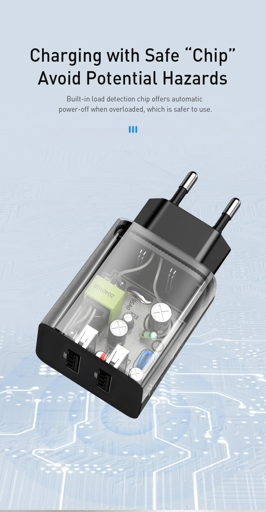 Baseus Dual USB Charger EU Plug Charger 2.1A Wall Charger Max Mobile Phone Charging Mini Adapter Travel Charger For iPhone