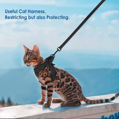 Small Cat Harness And Leash Set, Adjustable Anti-Escape, Color Options, 1.2m