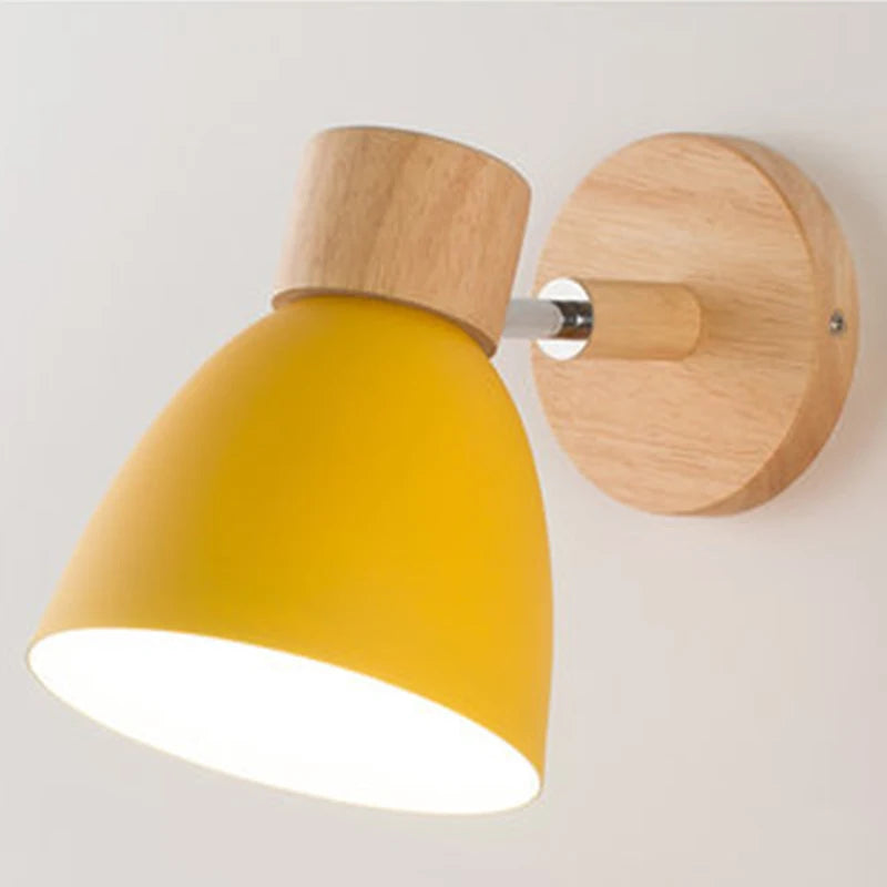 Wooden Nordic Wall Lamp – Modern Wall Sconce with Switch for Bedroom & Living Room