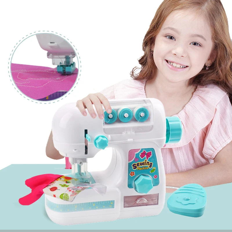 Kids Simulation Sewing Machine Toy Mini Furniture Educational Learning Design Clothing Bauble Creative Children's Toys for Girls