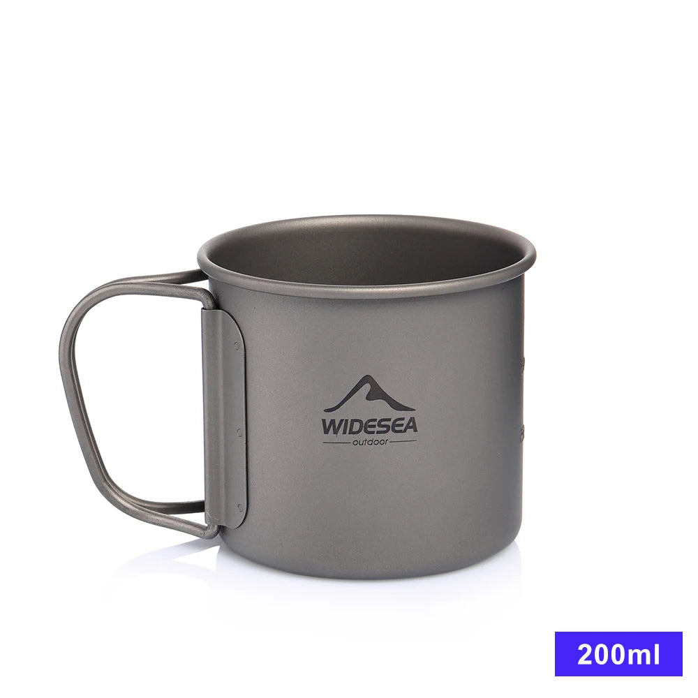 Titanium Camping Mug 0.6L Outdoor Cup For Hiking Cookware