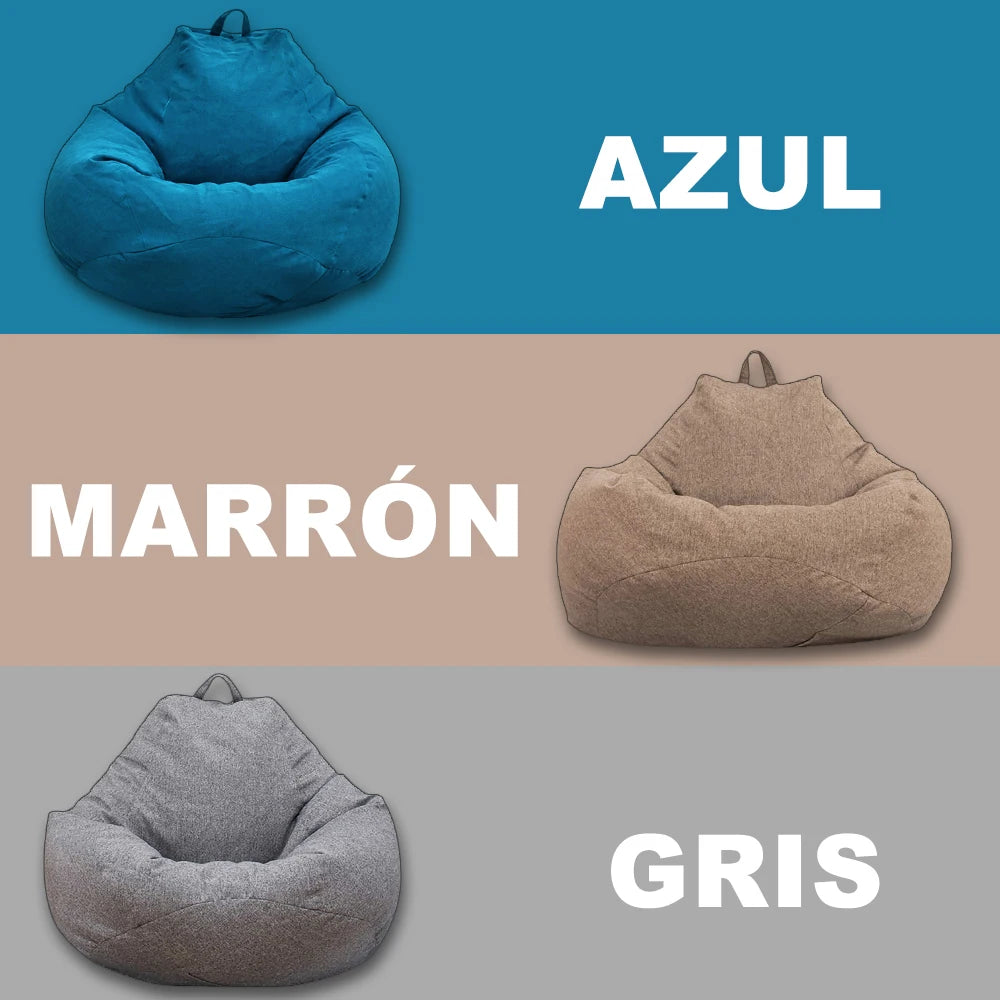 Lazy Sofa Cover Solid Chair Covers Without Filler Linen Cloth Lounger Seat Bean Bag Pouf Puff Couch Tatami Living Room Beanbags