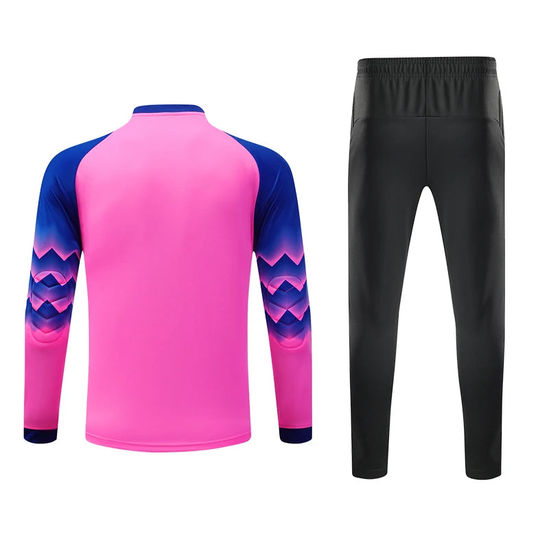 2021 New Uniform Men's Football Training Goalkeeper Uniform Kids Soccer Jersey Set Long Sleeve Protective Sponge Shirt Pants